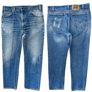 Vintage 90s Levi’s 505 Orange Tab Light Wash Faded Straight Leg Jeans Size 36x29